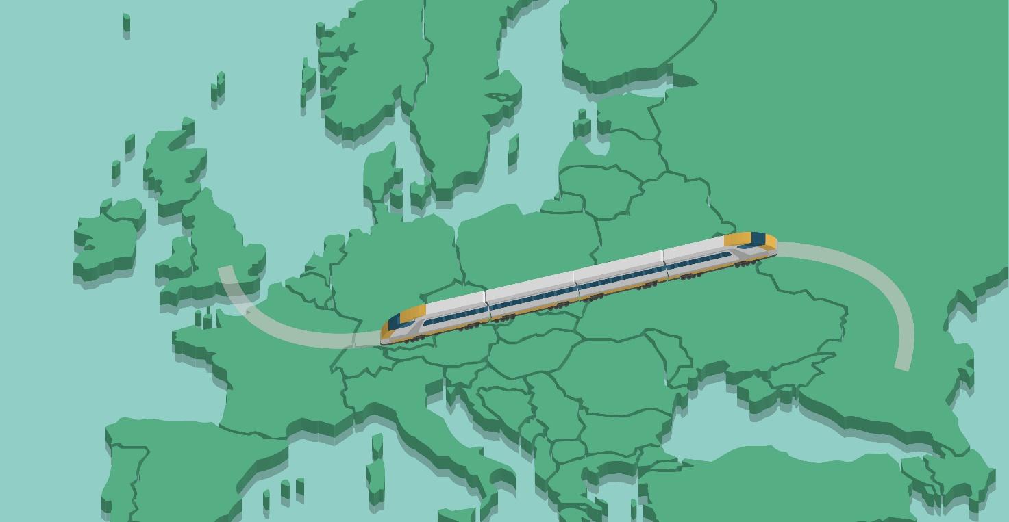 Europe train cartoon