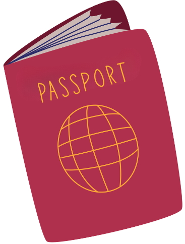 Red passport illustration