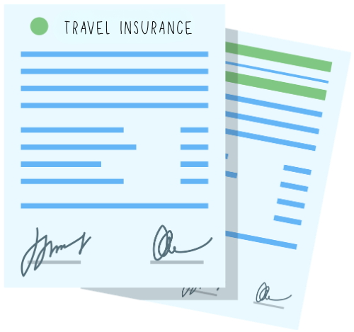 Travel insurance document illustration