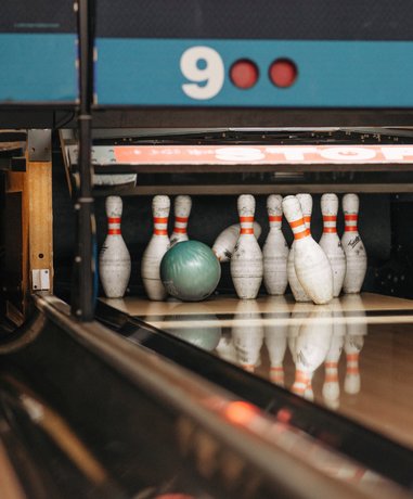 Bowling player in action