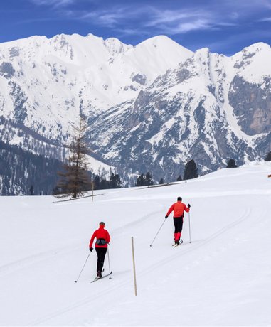 Cross country skier in action
