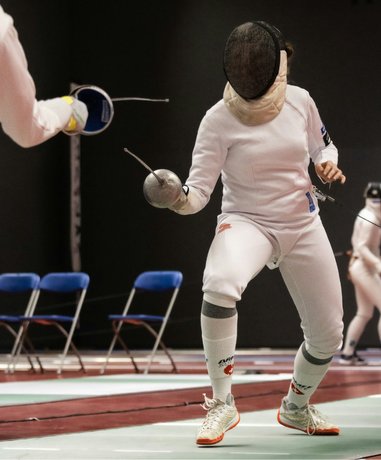 Fencer in action
