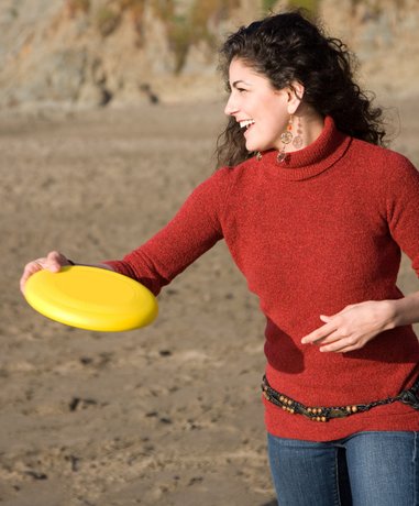 Frisbee player in action