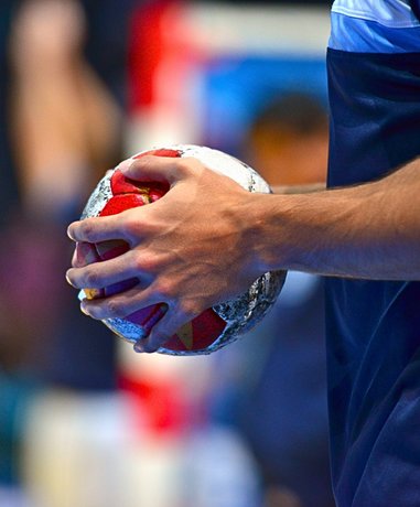 Handball player in action