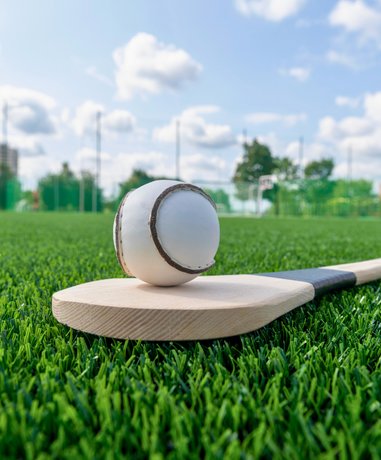 Hurling player in action