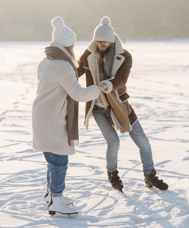 Ice skater performing on an ice rink