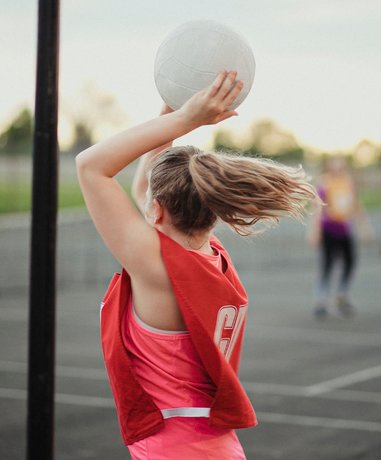 Netball player in action