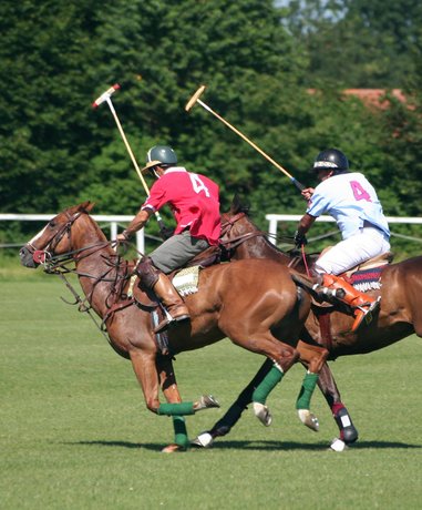 Polo player in action