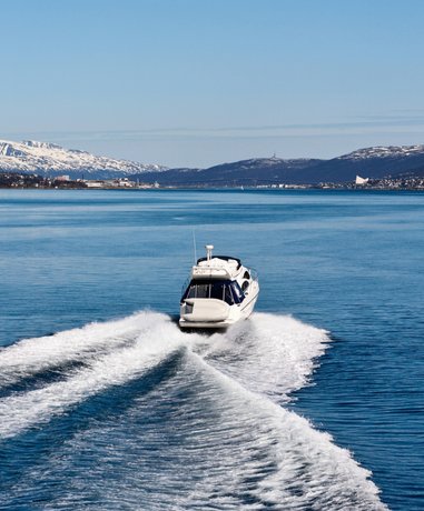 Power boat racing on the water