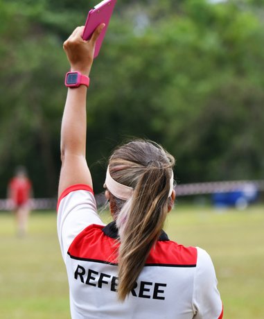 Referee officiating a game