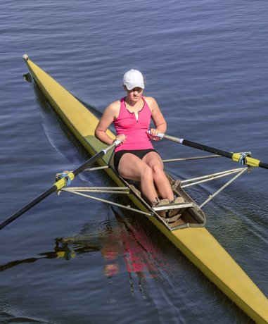 Rowers in action during a regatta