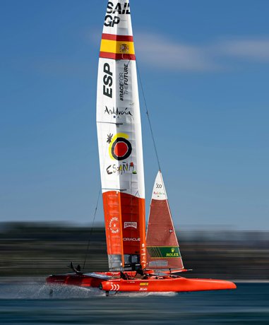 Speed sailor in action on a bright day