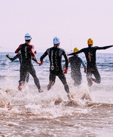 Triathlon athlete in action