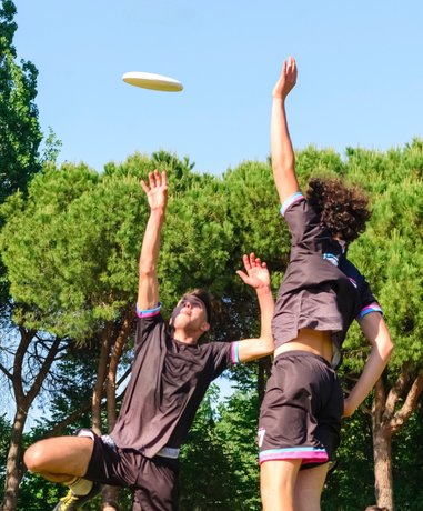 Ultimate Frisbee player catching a disc